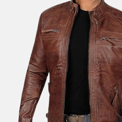 Ironclad Street Men’s Distressed Leather Biker Jacket