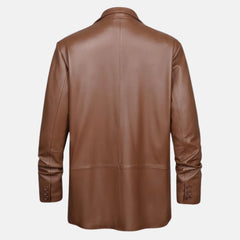 Kajetan Coat Style Leather Blazer Men
