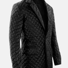 Diamond Pattern Quilted Leather Jacket