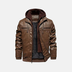 Metro Hooded Vintage Leather Jacket