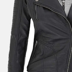 Multi Style Leather Bomber  Jacket with Removable Hood | Black