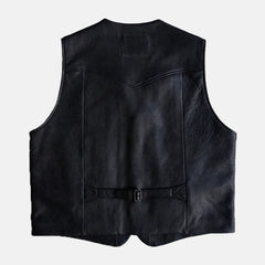 Nikolai Black Leather Vest