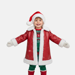 Santa Claus Winter kids leather jacket