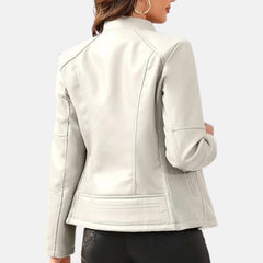 beige leather jacket