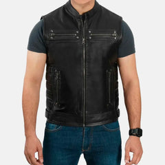 Strikers Leather Motorcycle Vest | Men's Motorcycle Vest