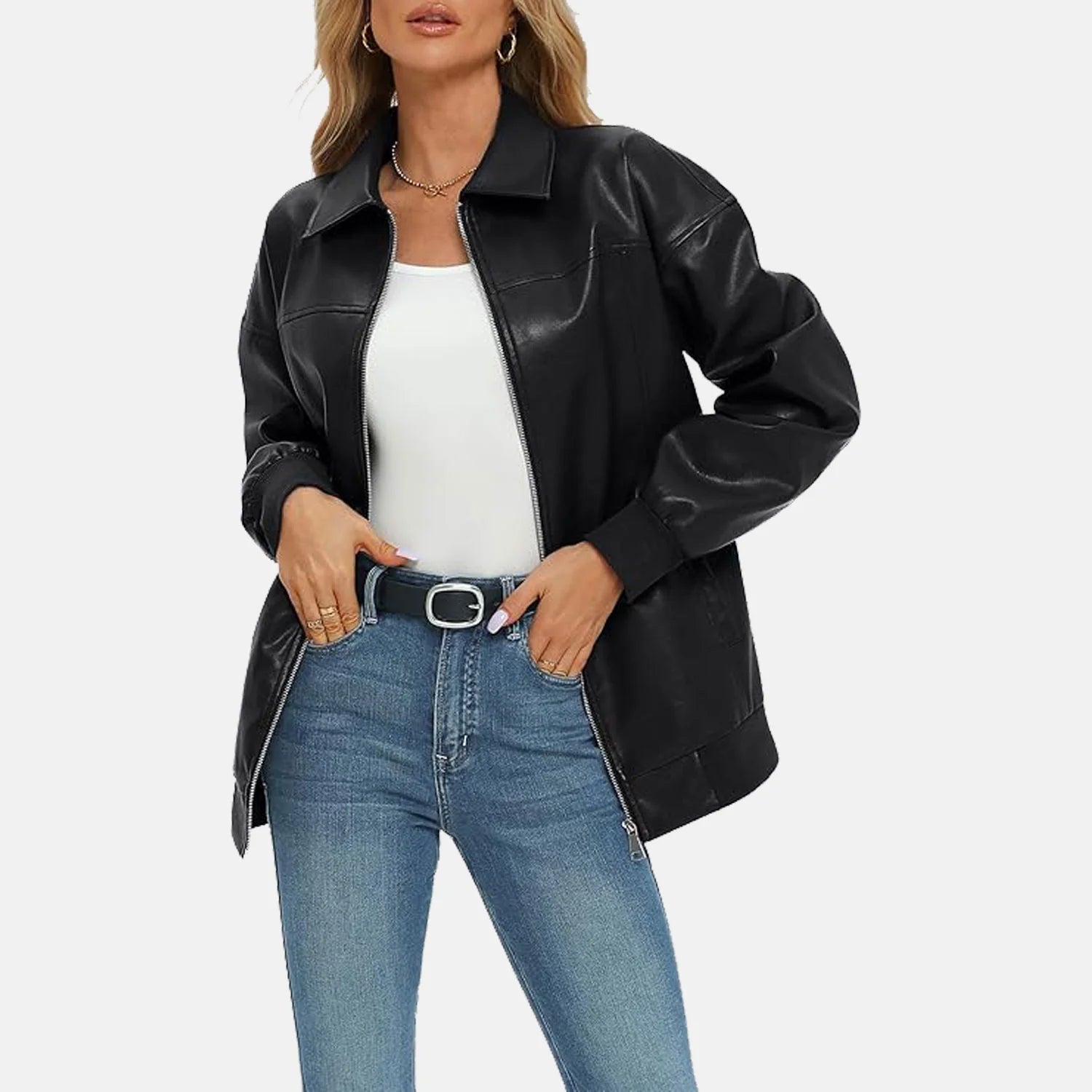 Stylish Leather Bomber Jacket for Women | Order Now