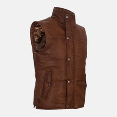 Sylvoro Puffer Padded Men's Leather Vest