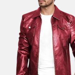 Titan Turn Down Collar Men Biker Jacket