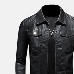 Titan Turn Down Collar Men Biker Jacket