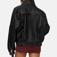 black bomber jacket female