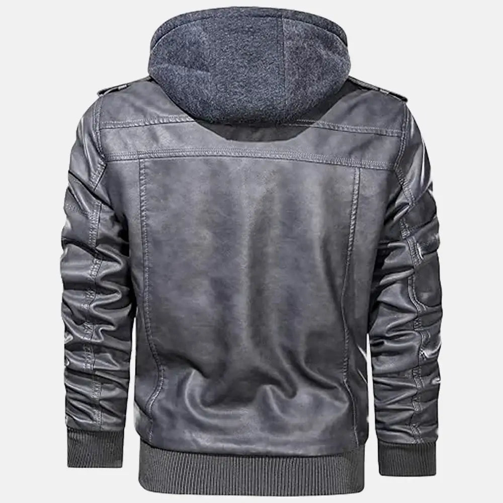 Wilderness Removable Hooded Leather Jacket Leather Jacket With Hood