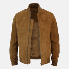 Dorian Mens Leather Bomber Jacket