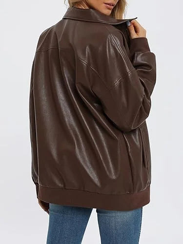 Elara Leather Bomber Jacket for Women | Order Now