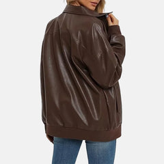 Elara Leather Bomber Jacket for Women | Order Now