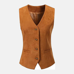 Shadow Streak Leather Vests for Women