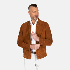 Thunderbolt Leather Bomber Jacket For Men